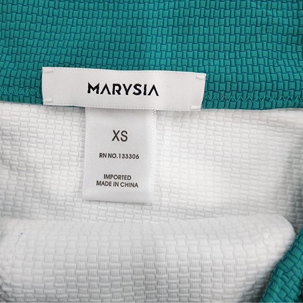 NWT MARYSIA Strapless Teal & White Scalloped Bikini Set - Picture 4 of 10